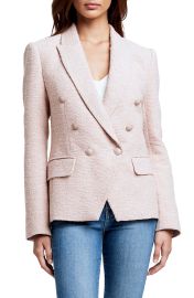 LAGENCE Kenzie Double Breasted Tweed Blazer in Petal  at Nordstrom